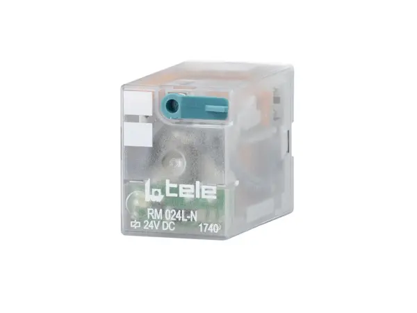 TELE Haase | RM 024L-N Miniaturrelais, 24V DC, 4 Wechsler (6A), LED, Handbetätigung