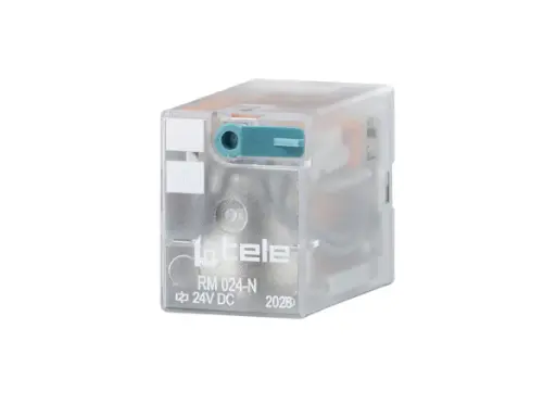 [100603-N] TELE Haase | RM 024-N Miniaturrelais, 24V DC, 4 Wechsler (6A), Handbetätigung