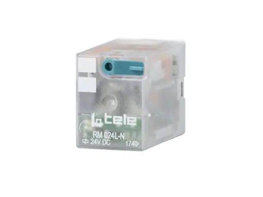[100603LD-N] TELE Haase | RM 024L-N Miniaturrelais, 24V DC, 4 Wechsler (6A), LED, Handbetätigung